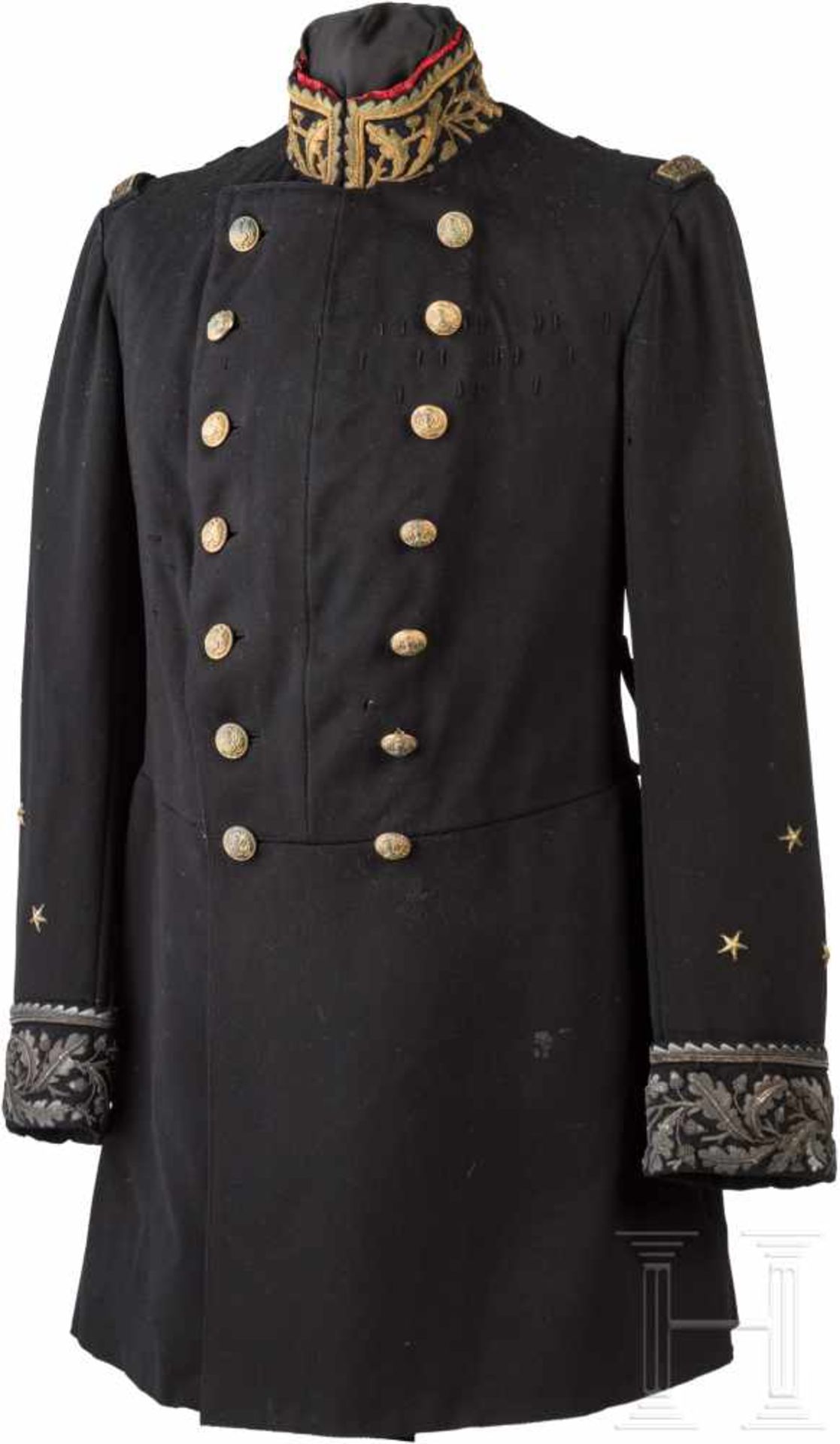Uniformrock für Divisionsgenerale, 1. Hälfte 20. Jhdt.Feines, schwarzes Tuch (kleine Fehlstellen),