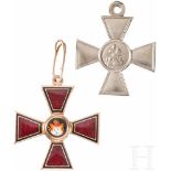 St. Wladimir-Orden, Kreuz 4. Klasse, um 1870Gold, teilemailliert. Auf den rs. Kreuzarmen kyrillische