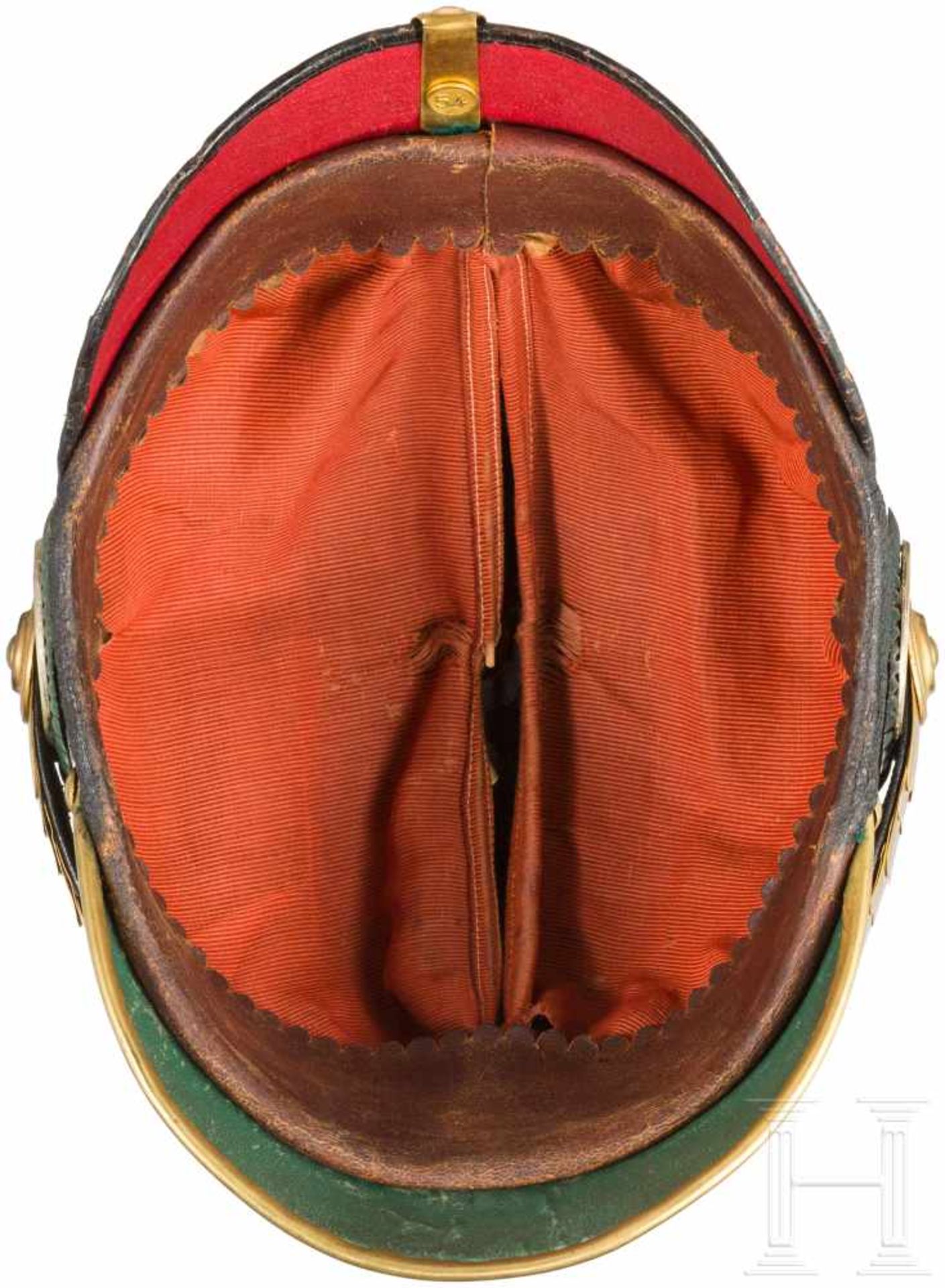 Helm für Offiziere im 8. Thüringischen Infanterie-Regiment Nr. 153, um 1910Glocke aus schwarzem - Bild 5 aus 6