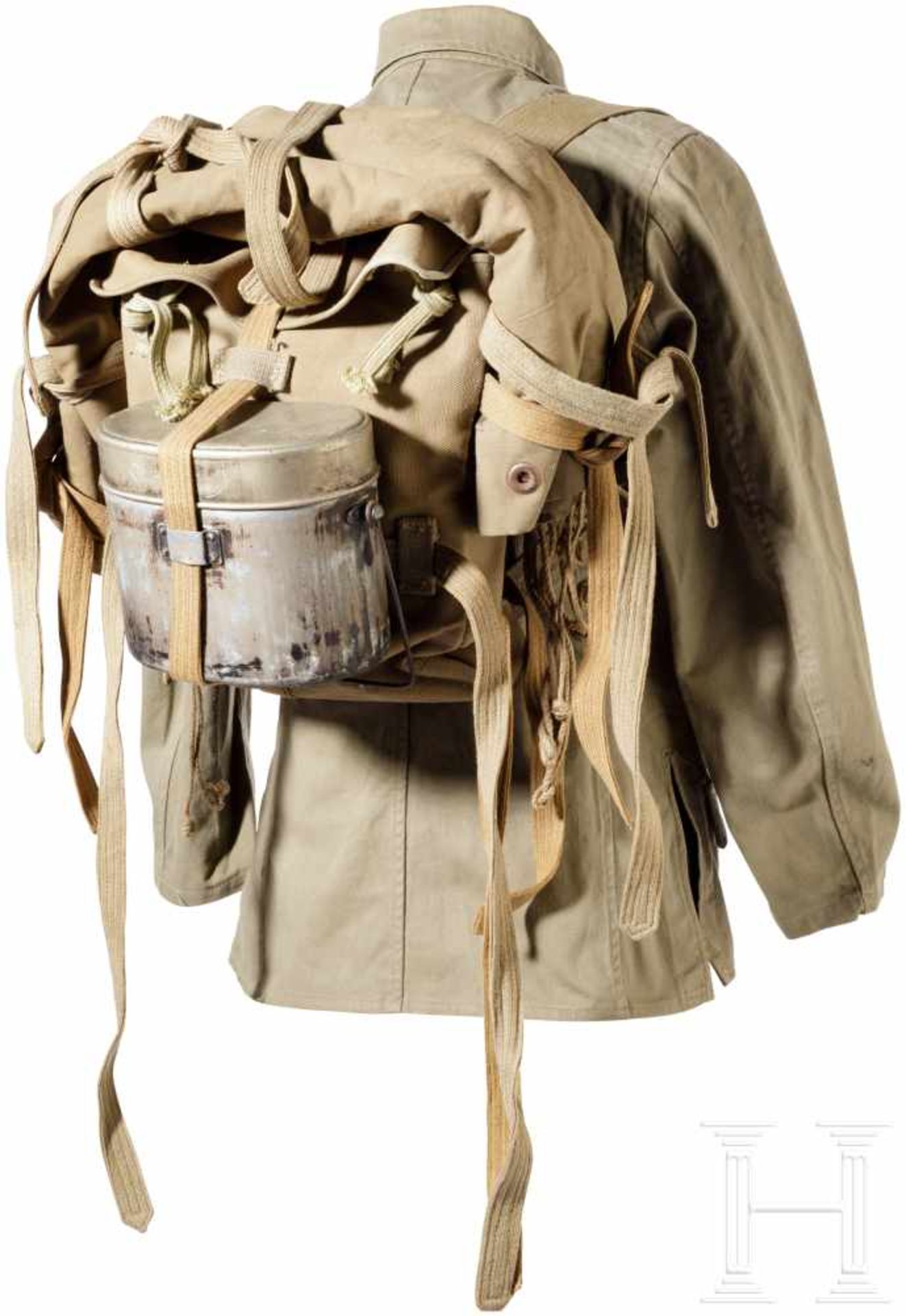 Uniform- und Ausrüstungsensemble für Infanteriesoldaten im Pazifikkrieg, 1937-45Eine Feldmütze (ohne - Bild 5 aus 10