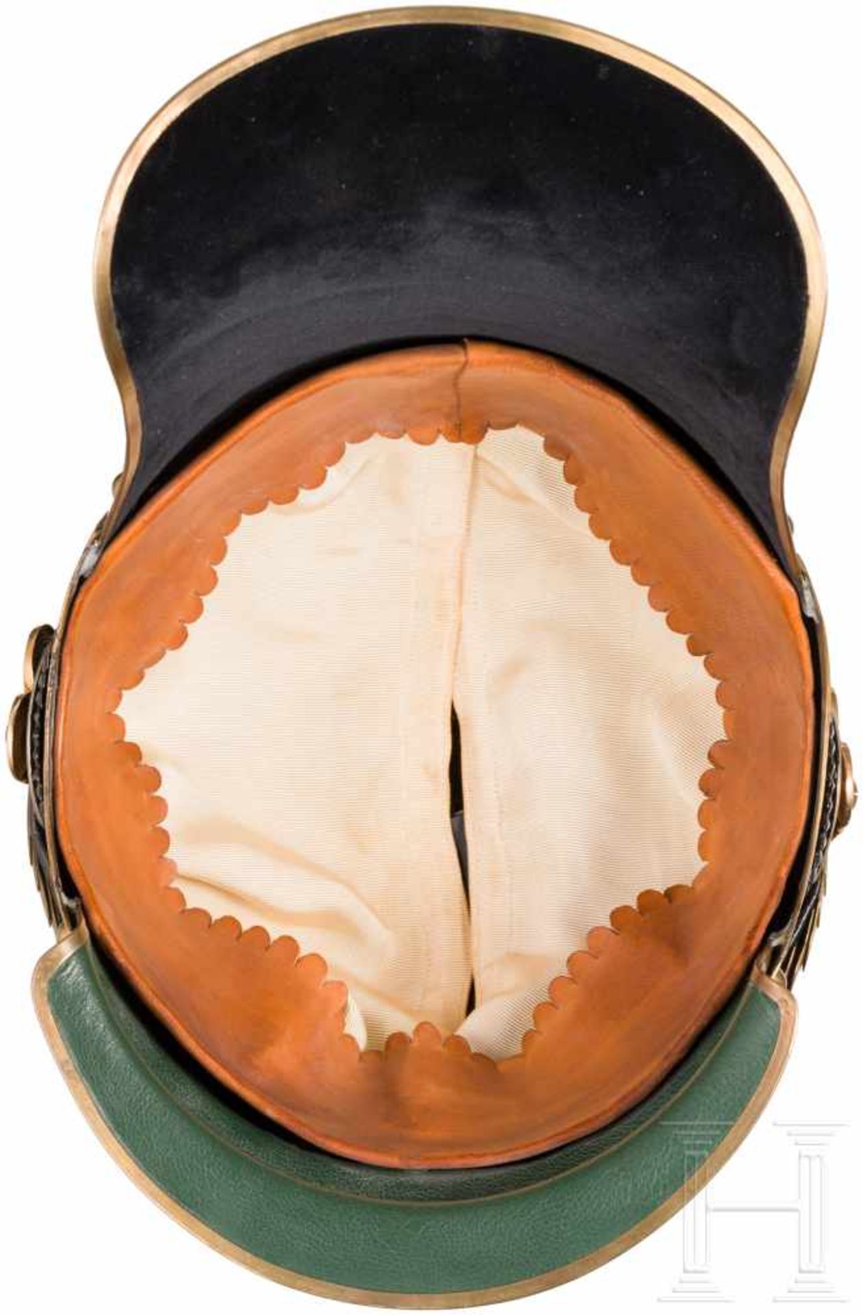 Helm für ReserveoffiziereQualitätvolle Sammleranfertigung. Brünierte Stahlglocke mit gegratetem - Bild 3 aus 3