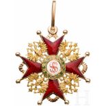 St. Stanislaus-Orden, Kreuz 3. Klasse, datiert 1863In Gold und Emaille. Auf den rs. Kreuzarmen