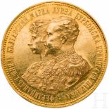 Bulgarischer Zar Ferdinand I. (1887 - 1918), goldene Medaille auf seine Vermählung mit Maria Luise