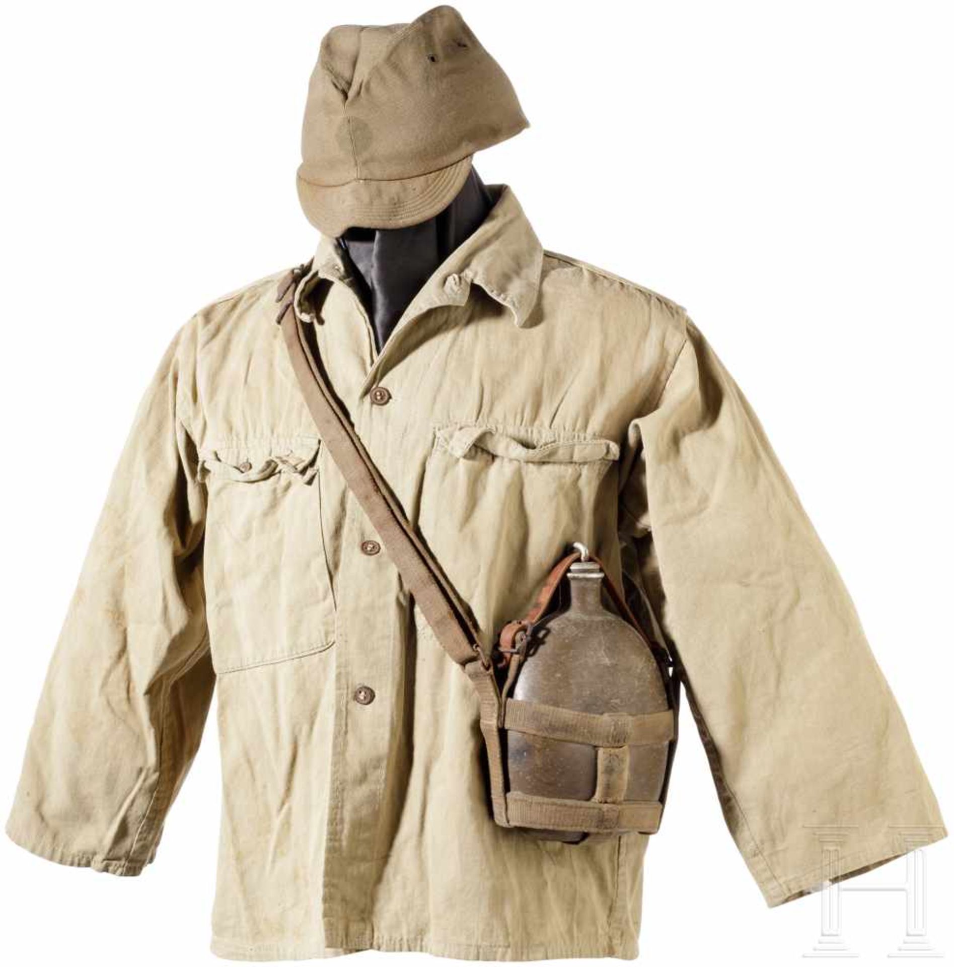 Uniform- und Ausrüstungsensemble für Infanteriesoldaten im Pazifikkrieg, 1937-45Eine Feldmütze (ohne - Bild 3 aus 10