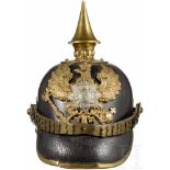 Helm M 1873 für Mannschaften im 6. Thüringischen Infanterie-Regiment Nr. 95, um 1880Glocke aus