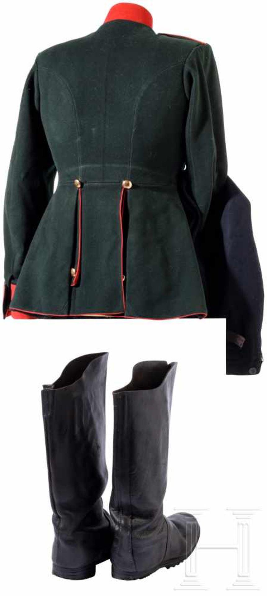 Uniform für Mannschaften im Kgl. Sächs. 7. Feldartillerie-Regiment Nr. 77Waffenrock aus dunkelgrünem - Bild 2 aus 2