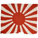 A Japanese Army War FlagWhite silk body, with red printed "rising sun", war flag of the Imperial