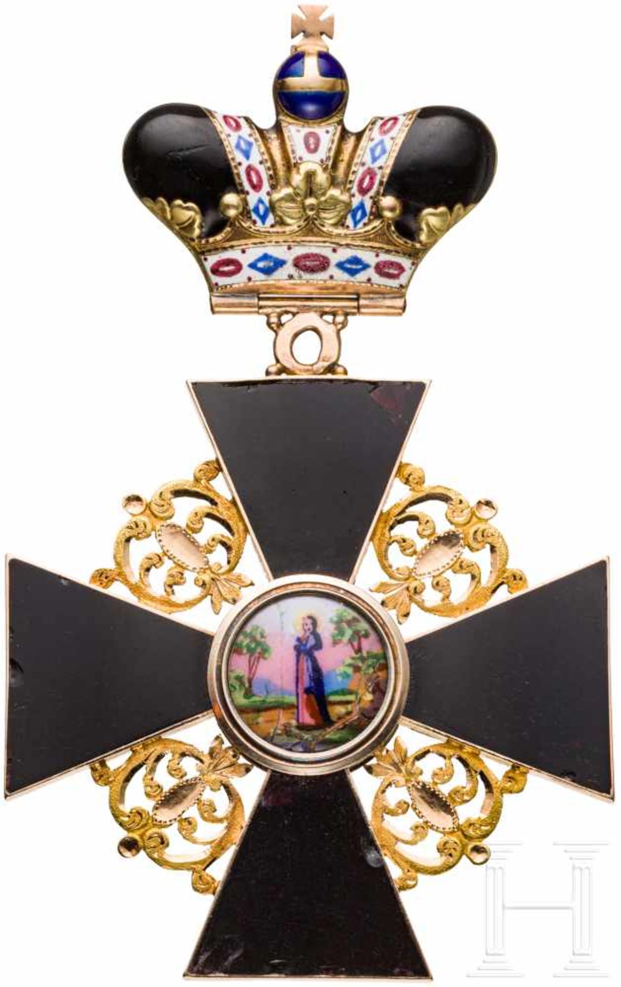 St. Anna-Orden, Kreuz 1. Klasse mit Krone, datiert 1867Kronenbügel und die Öse des Kreuzes mit St. - Bild 2 aus 5