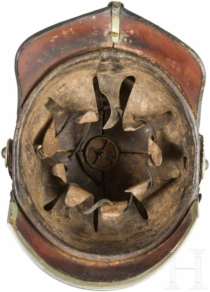 Helm M 1860 für Mannschaften der Herzoglichen Infanterie, um 1865Kammerstück. Glocke mit Vorder- und - Image 5 of 5