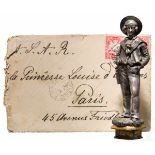 Prinz Alfons von Bayern (1862 - 1933) - persönliches Petschaft sowie gesiegeltes BriefkuvertSkulptur