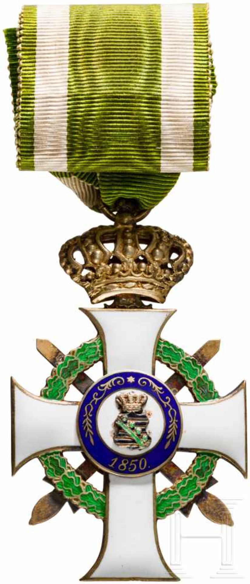 Albrechtsorden - Ritterkreuz 1. Klasse mit Krone und SchwerternSilber, emailliert, einseitig - Bild 2 aus 2