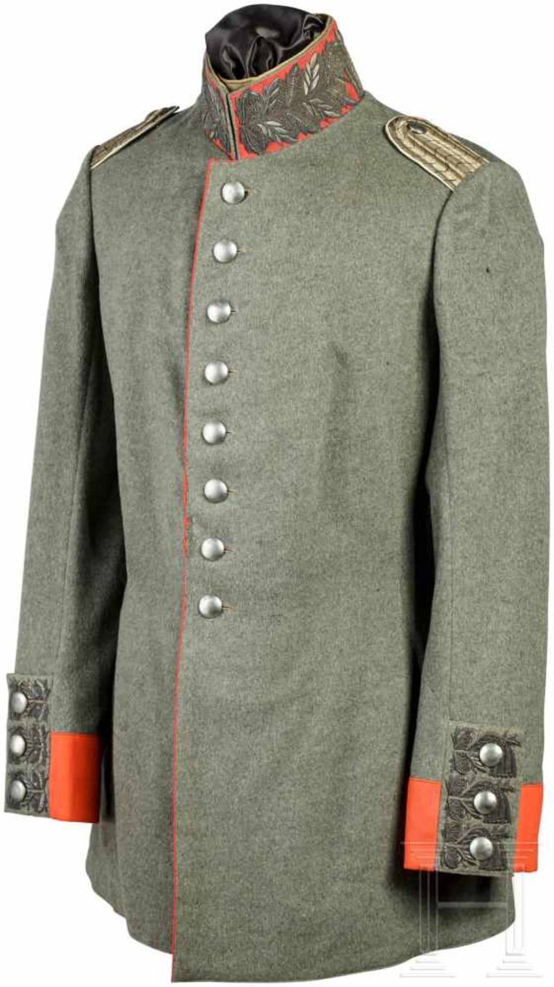 Waffenrock zur feldgrauen Friedensuniform M1915 für einen Leutnant im 5. Garde-Regiment zu