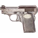 Beretta Mod. 1919, mit TascheKal. 6,35 mm Brown., Nr. 163913, Nummerngleich. Lauf matt.