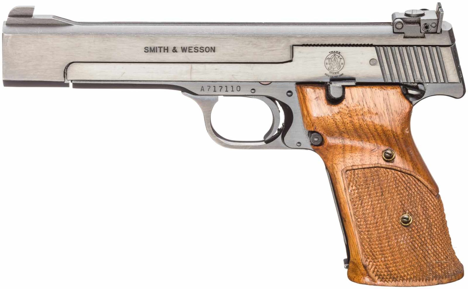 Smith & Wesson, Mod. 41, "The .22 Rimfire Single Action Target Pistol"Kal. .22 l. r., Nr. A717110,
