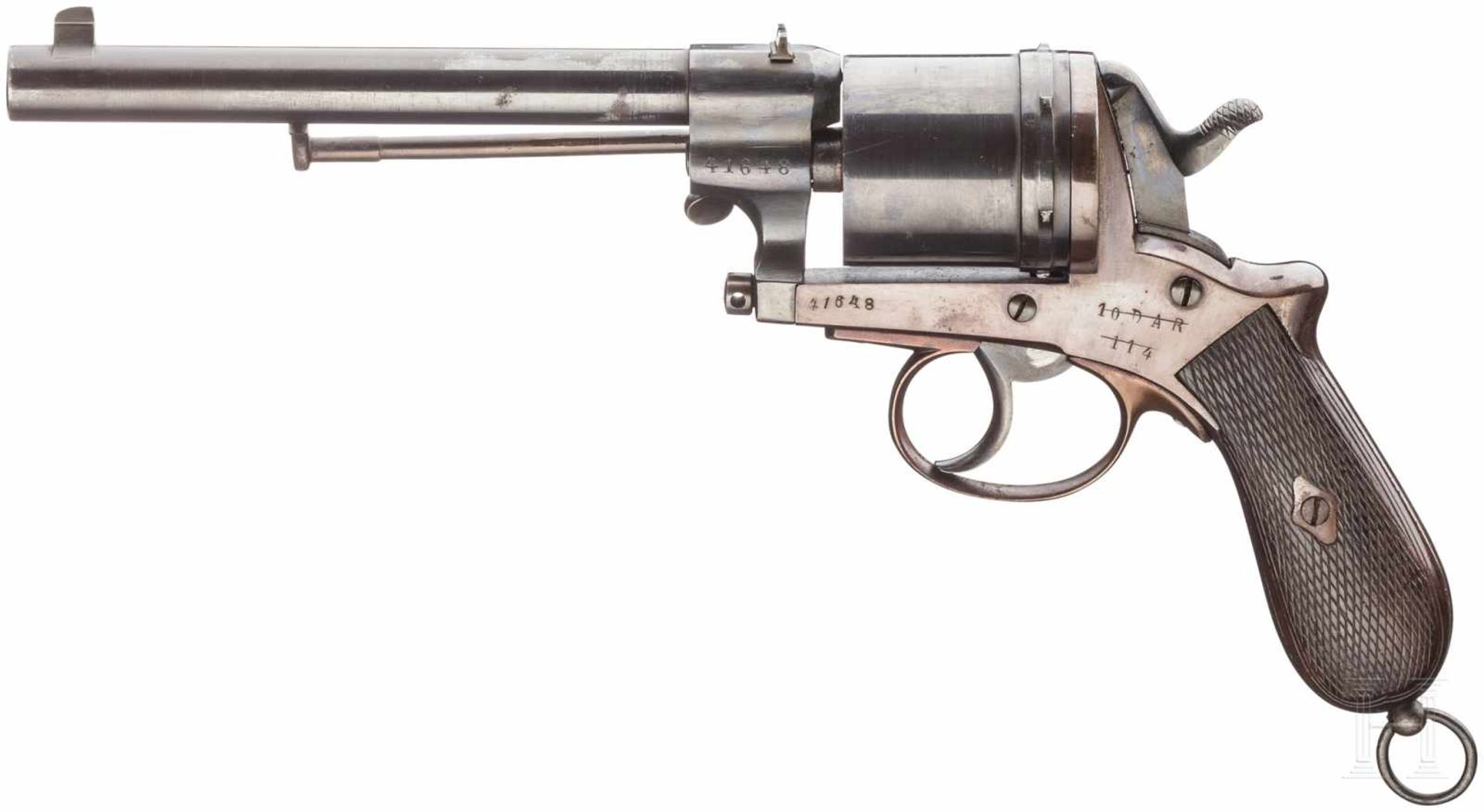 Revolver, Gasser Mod. 1870Kal. 11,2 x 36 R, Nr. 41648, Nummerngleich. Etwas rauer, stellenweise