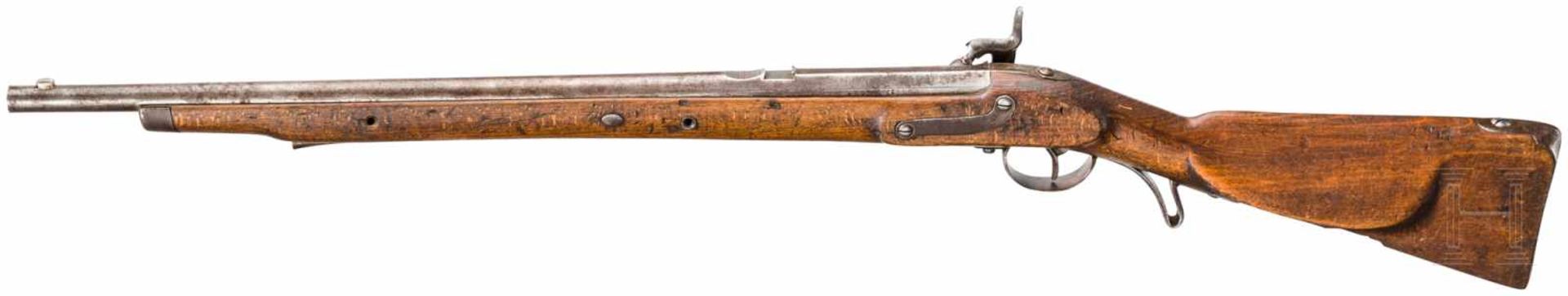 Jägerstutzen M 1862 ("Leichter Art")Gezogener Lauf im Kaliber 14 mm, Seele rau, Bogenvisier fehlt. - Bild 2 aus 2