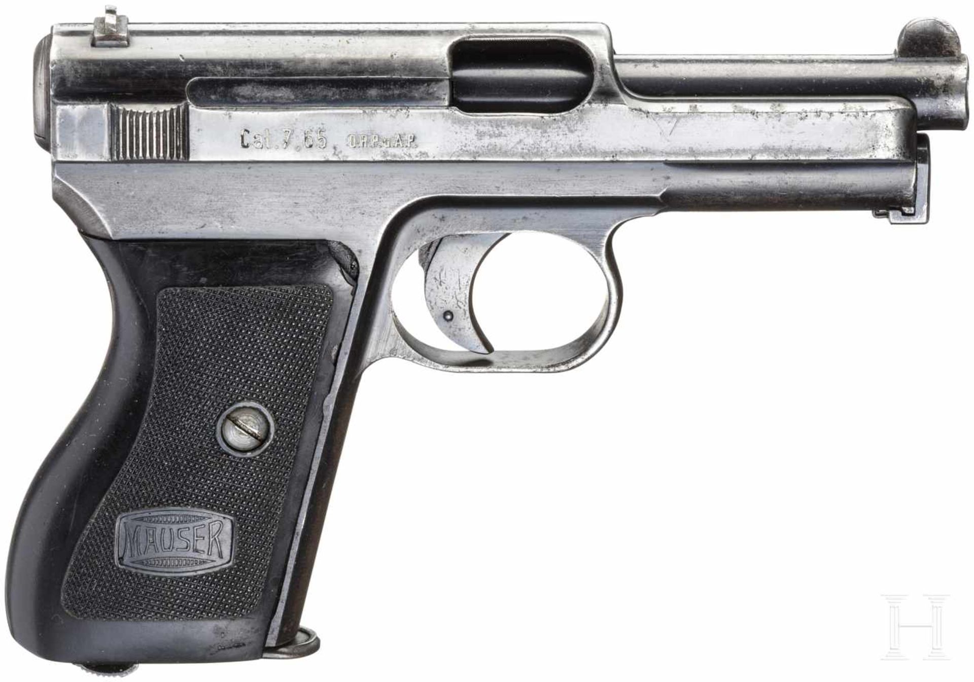 Mauser Mod. 34, mit TascheKal. 7,65 mm Brown., Nr. 556452, Nummerngleich bis auf den Lauf, dieser - Bild 2 aus 3