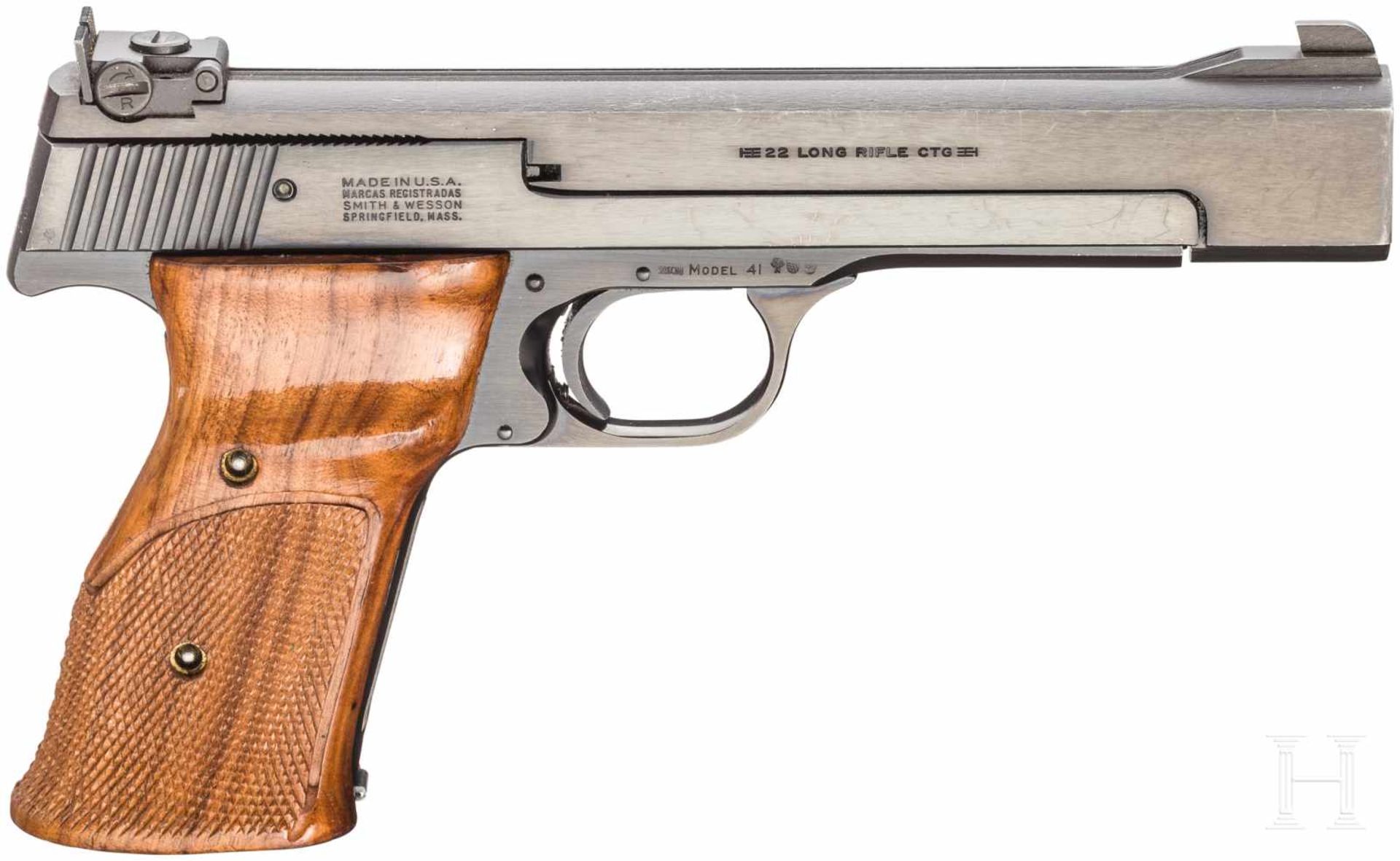 Smith & Wesson, Mod. 41, "The .22 Rimfire Single Action Target Pistol"Kal. .22 l. r., Nr. A717110, - Bild 2 aus 3