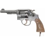 Revolver Tipo Smith, mit Etui Jambon, Hilfswaffe WK IKal. 8 mm Lebel, Nr. 5056, Blanker Lauf,