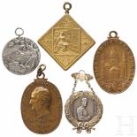 Five big medals and plaques of German national singers' festivalsGraz 1902, Unterkochen 1928 (Silber