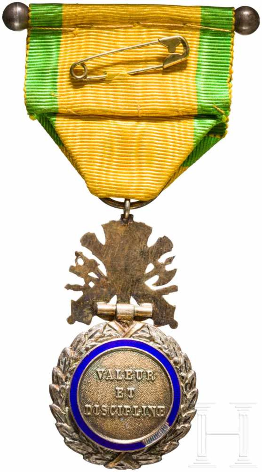 Military medal, France, late 19th centurySilber (Vergoldungsspuren), beidseitig reliefiert, - Bild 2 aus 2