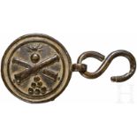 A part of a belt buckle for artillerymen, France, 19th centuryReliefiertes Bronzemedaillon,