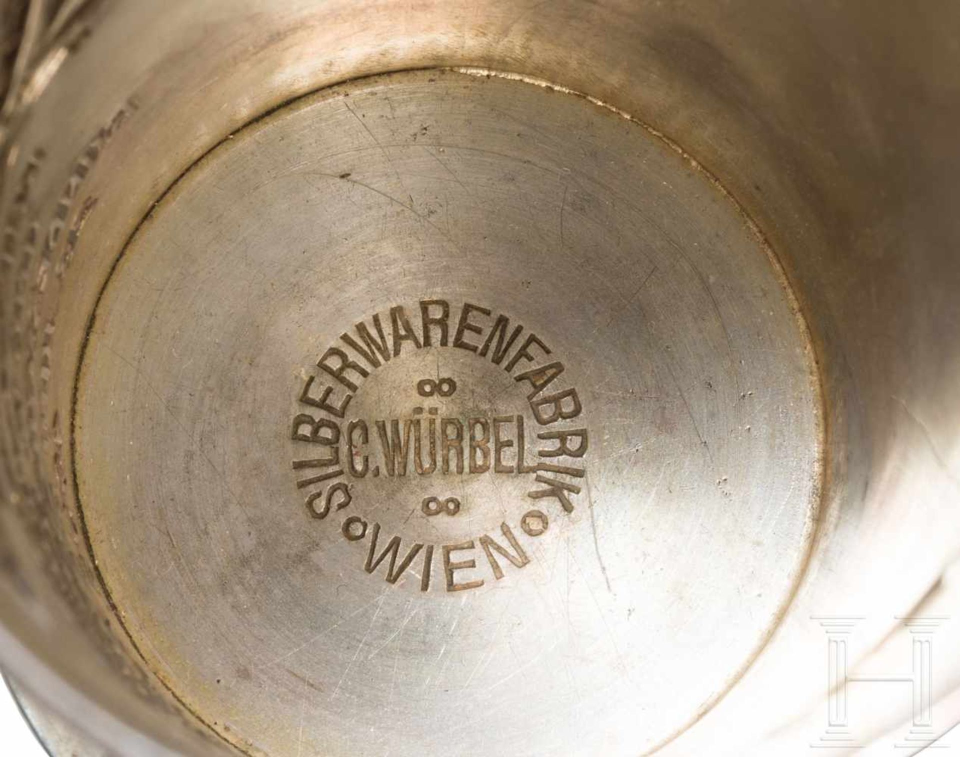 Silver cup for the imperial anniversary and federal shooting, Vienna, 1908Silber, am Oberrand eine - Bild 2 aus 4
