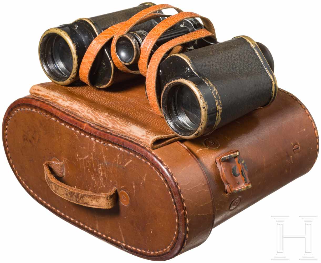 Binoculars made by Carl Zeiss in JenaVergrößerung "6x" bez. "Marineglas" und Hersteller. Umseitig - Image 2 of 2