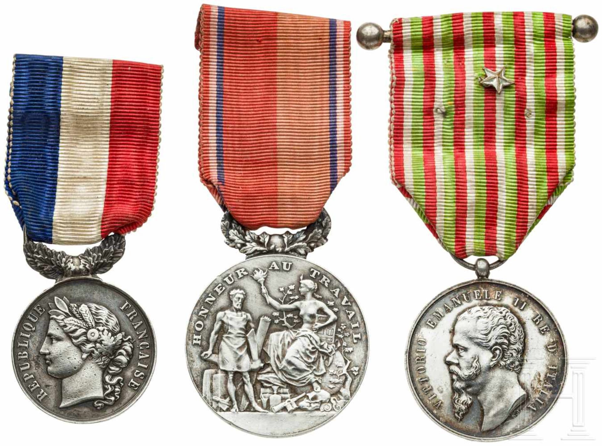 Military medal, France/Italy, late 19th centuryEine Medaille des französischen Innenministers und