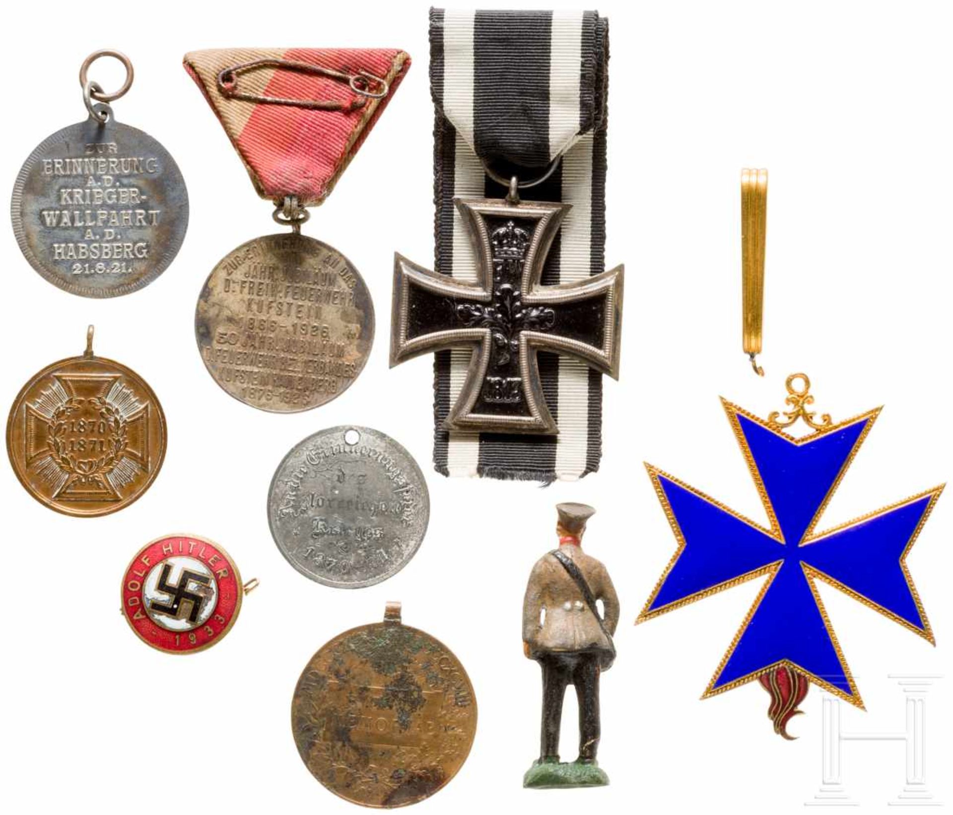 Convolute orders and medalsEin EK 2 (1914) am Band. Eine Medaille zur Erinnerung an das 60-jährige - Bild 2 aus 2