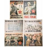 Spain - six spanish civil war posters (repros)Spätere Reproduktionen. Jeweils mehrfarbiger Druck auf