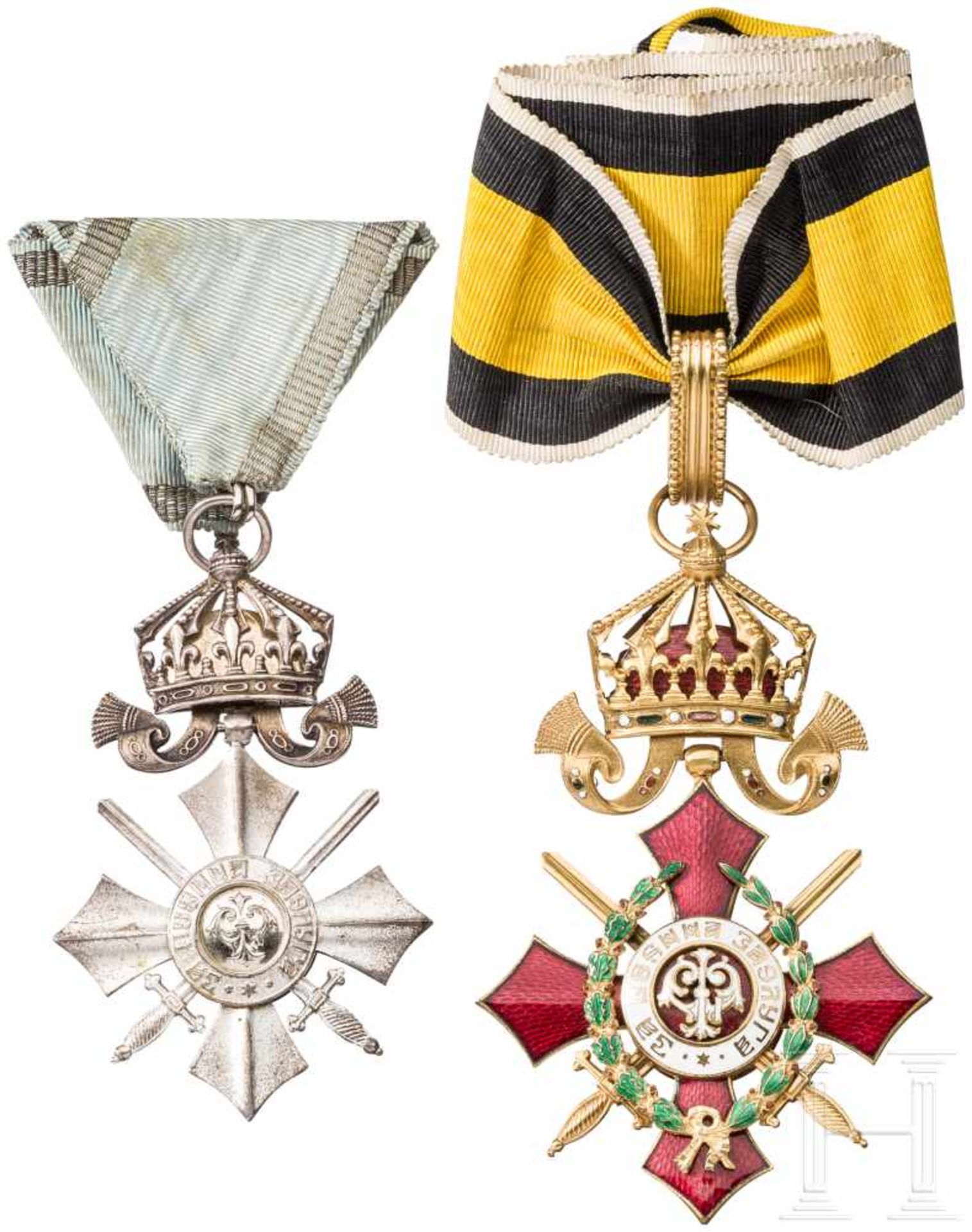 Military Merit Order 2nd class with war decoration, BulgariaVergoldetes, farbig emailliertes