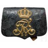 Prussian cartouche box for officers of the mounted troops, around 1900Schwarzer Lederkorpus,