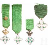 Italy - Order of Saint Mauritius and Saint Lazarus - four small order crosses, 20th centuryWeißes