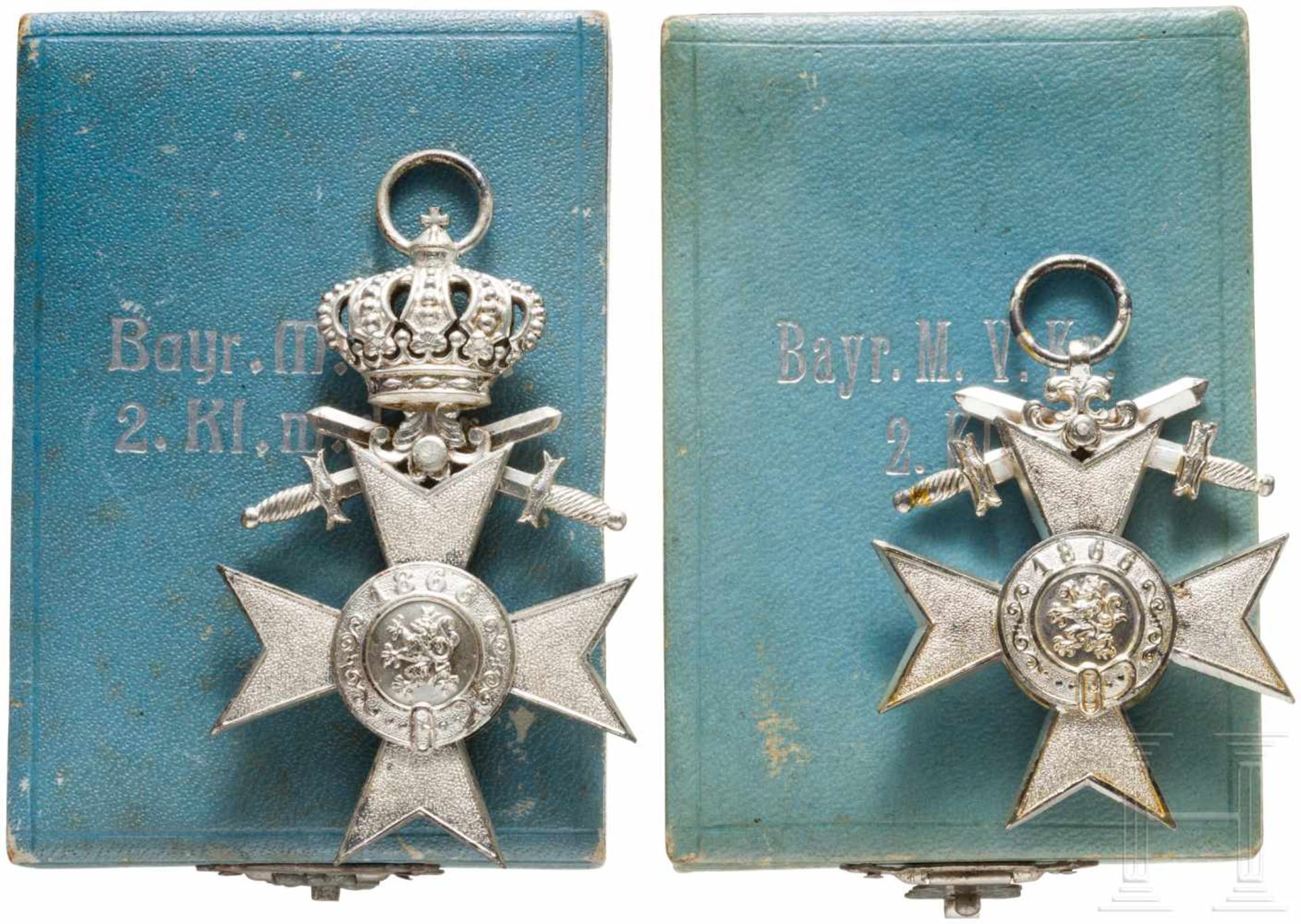 Two Military Service Crosses 2nd class in case, Bavaria2. Klasse mit Schwertern bzw. mit - Bild 2 aus 2