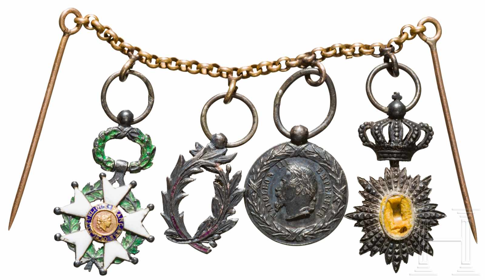 Chain with miniatures, France, Third RepublicLégion d'Honneur, Dritte Republik (1870 - 1940),