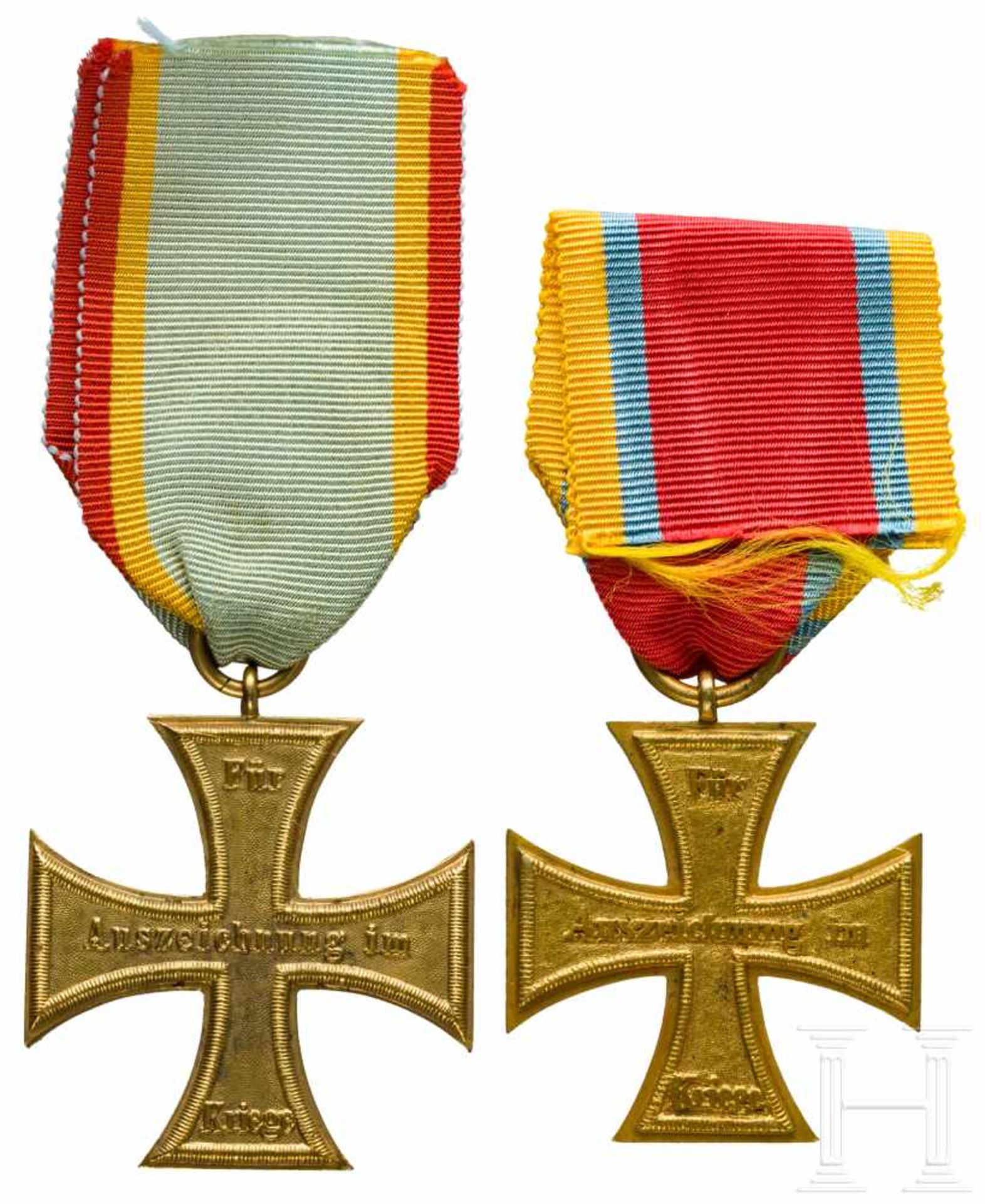 Mecklenburg-Schwerin - two Military Service Crosses 1870 and 1877Jeweils Geschützbronze, Breite - Bild 2 aus 2