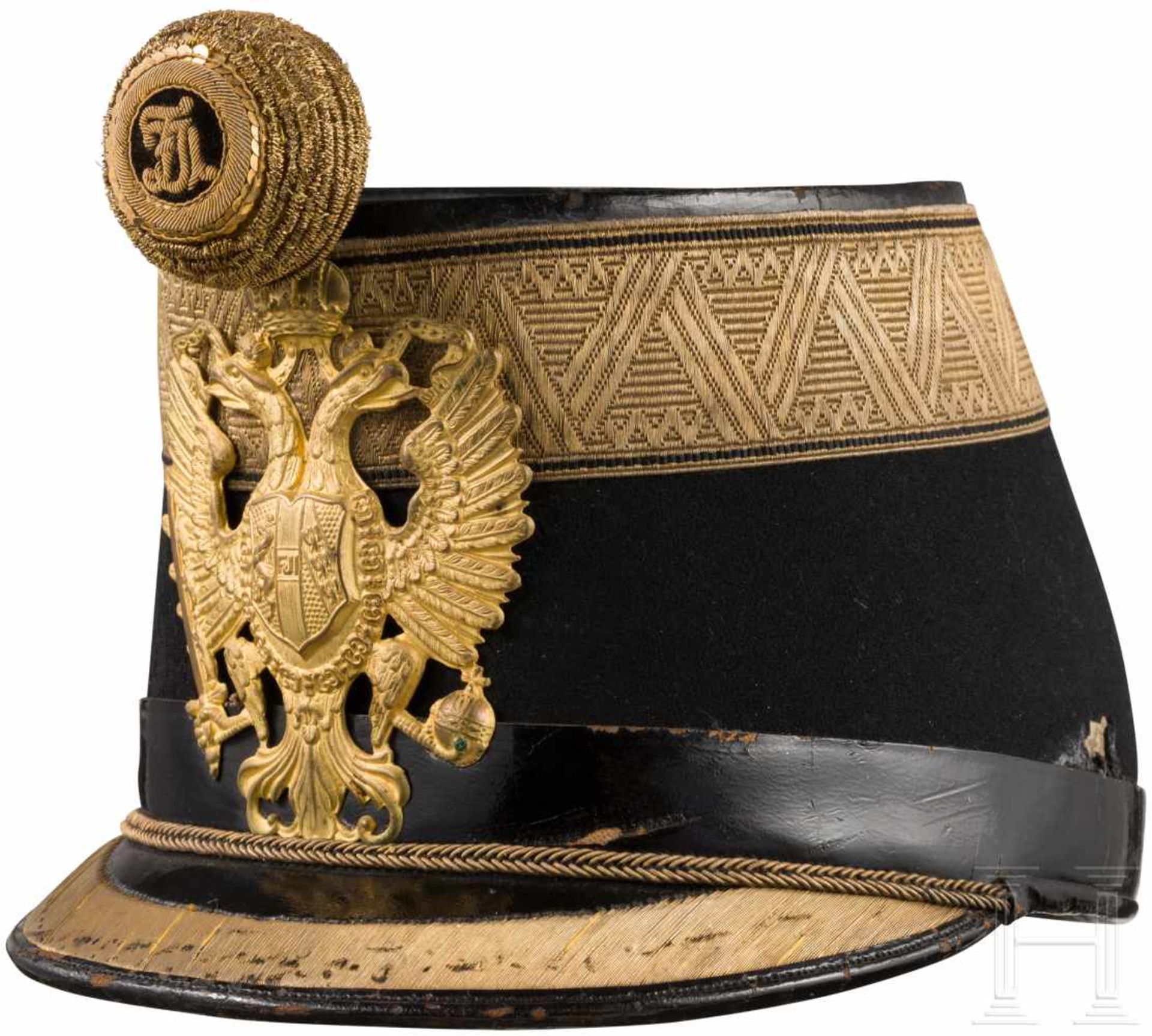 Shako for subaltern officers of the Austro-Hungarian Empire Infantry, Austria, c. 1900Steifer Korpus