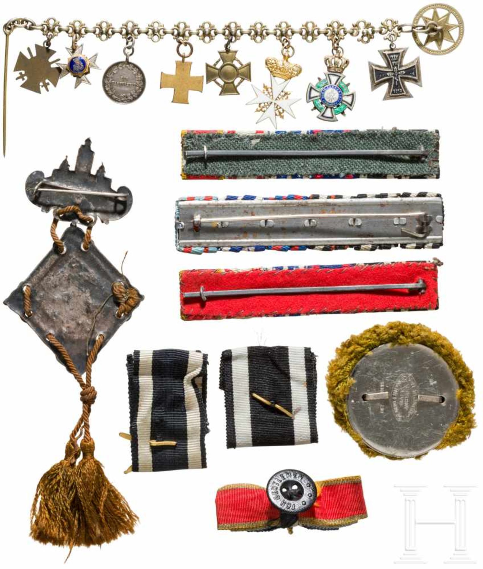 Royal House Order of Hohenzollern - order on tailcoat chain, ribbon barsKette mit insgesamt acht - Bild 2 aus 4
