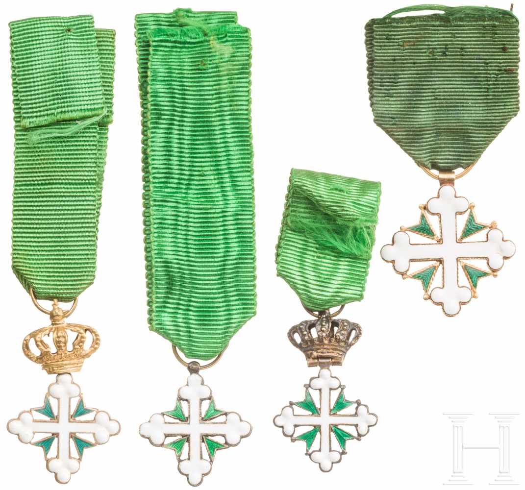 Italy - Order of Saint Mauritius and Saint Lazarus - four small order crosses, 20th centuryWeißes - Image 2 of 3