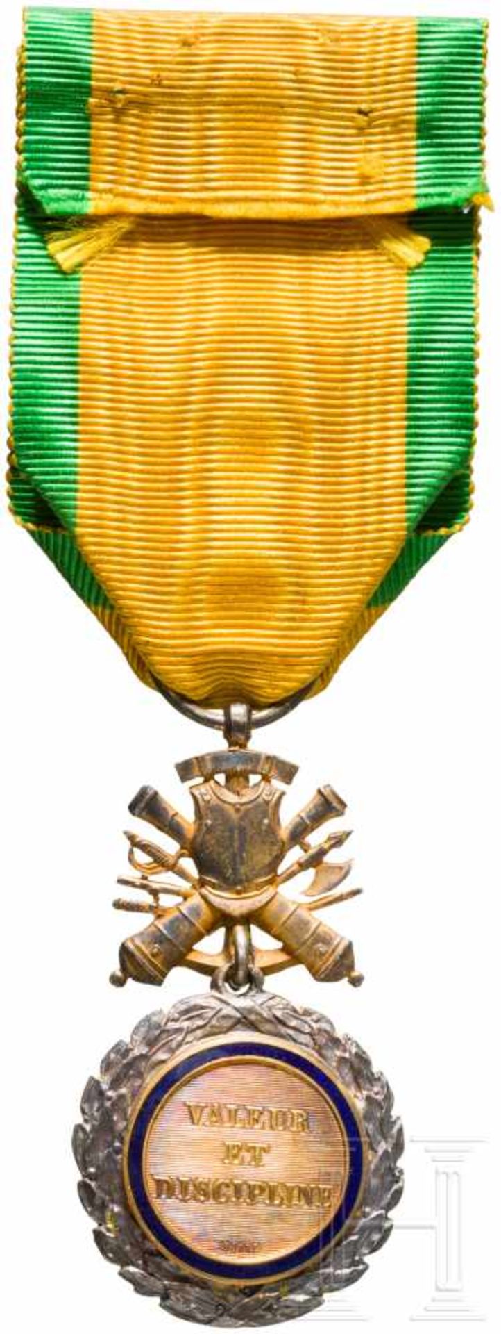 Military medal, France, late 19th centurySilber (Vergoldungsspuren), beidseitig reliefiert, - Bild 2 aus 2