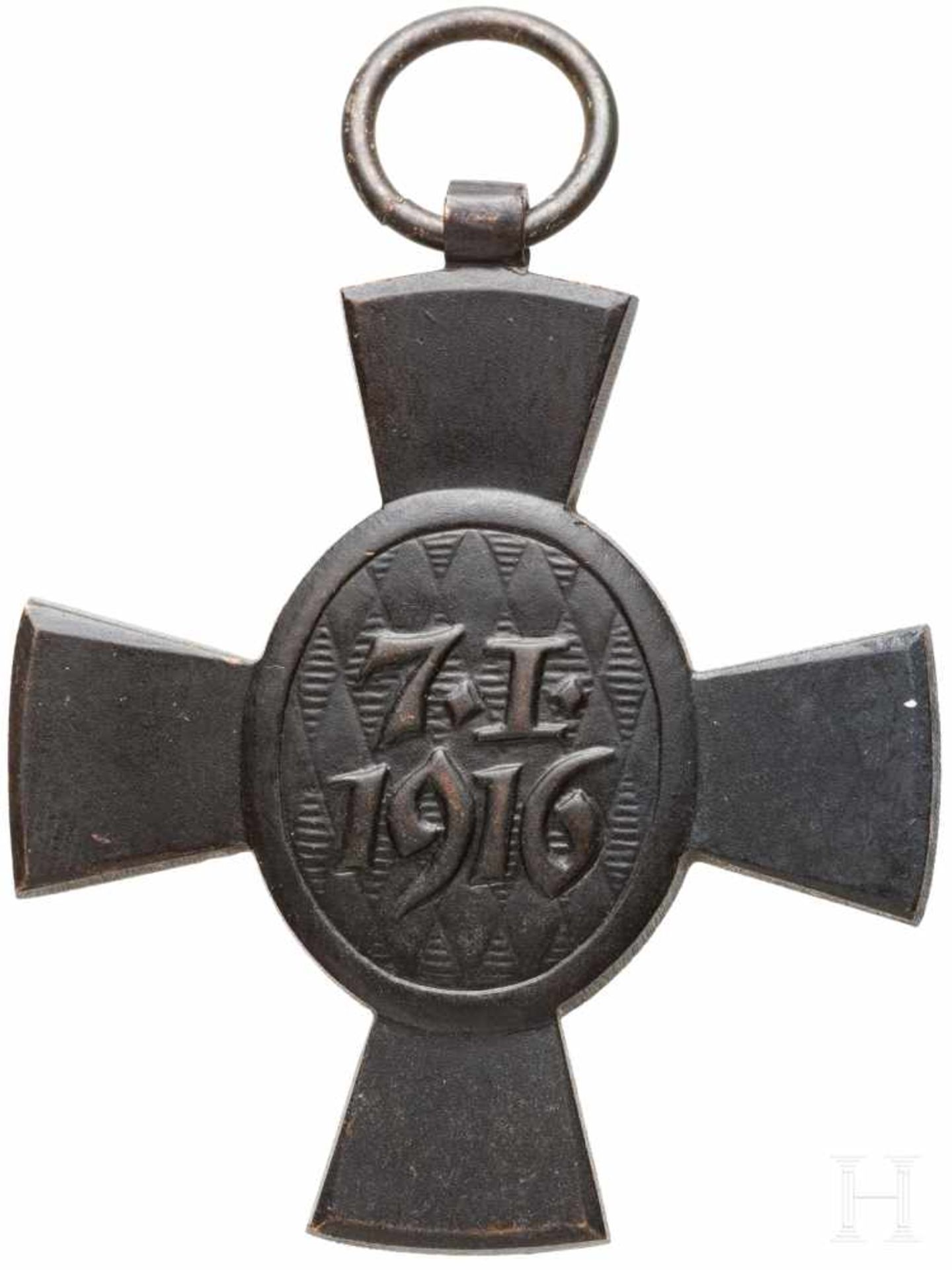 King Ludwig Cross 1916 with documentBronze, patiniert. Dazu die Verleihungsurkunde für den - Bild 3 aus 3