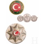 Three silver medals 1875, police and customs badges, TurkeySilber, rs. datiert "1293" (1875), im