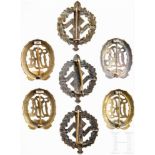 Sieben SportabzeichenDrei SA-Sportabzeichen in Bronze, ein Reichssportabzeichen in Bronze und