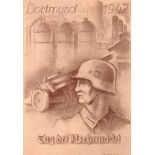 "Tag der Wehrmacht 1942" - 13 AnsichtskartenΟ "Die Heimat opfert und grüßt die Front!"; "Dortmund"
