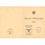 "Tag der Wehrmacht" 1940 - zwei GedenkblätterΟ "WHW Gedenkblatt" (T.d.W 1940), R!1x mit Kontofei von