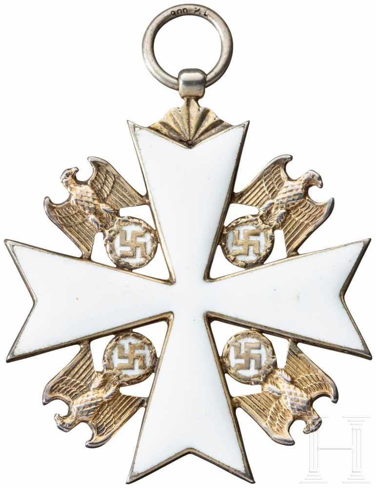 Deutscher Adler-Orden - Verdienstkreuz 3. StufeKreuz an akanthusverzierter Öse aus weiß - Image 2 of 2