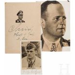 Träger des Ritterkreuzes des Eisernen Kreuzes - drei AutographenFotodruck mit Unterschrift von