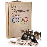 Raumbildalbum "Die Olympischen Spiele 1936"Heller Leineneinband mit teils farbiger Prägung, Heinrich