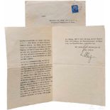 Oberstleutnant Lanz, Kommandeur des Gebirgsjäger-Regiments 100 - Brief, 1939Dreiseitiger,